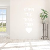 Muursticker No Wifi Talk To Each Other - Wit - 120 x 51 cm - woonkamer engelse teksten raamfolie - bedrijven