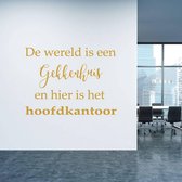 Muursticker Gekkenhuis -  Goud -  100 x 75 cm  -  woonkamer  nederlandse teksten  bedrijven  alle - Muursticker4Sale