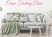 Carpe Fucking Diem -  Roze -  160 x 26 cm  -  woonkamer  slaapkamer  alle - Muursticker4Sale