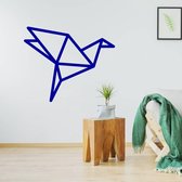 Origami Muursticker Vogel - Donkerblauw - 100 x 80 cm - origami alle