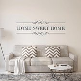 Muursticker Home Sweet Home - Donkergrijs - 120 x 36 cm - woonkamer engelse teksten