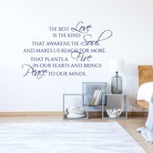 Muursticker Love Soul Fire Peace - Donkerblauw - 80 x 50 cm - slaapkamer woonkamer engelse teksten