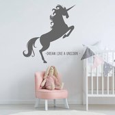 Muursticker Unicorn -  Donkergrijs -  80 x 80 cm  -  slaapkamer  alle  engelse teksten  baby en kinderkamer  dieren - Muursticker4Sale