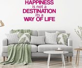 Muursticker Happiness Is Not A Destination -  Roze -  80 x 51 cm  -  alle muurstickers  woonkamer  engelse teksten - Muursticker4Sale