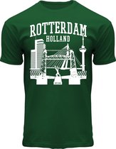 Fox Originals Construct Rotterdam T-shirt Heren & Dames Katoen Groen Maat XL