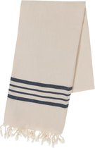 Gastendoek Krem Sultan Natural Navy - 30x50cm - toilet handdoek - kleine handdoek - wc handdoek - gastenhanddoek