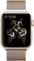 bandje geschikt voor Apple Watch 44MM / 42MM Bandje Milanese Staal Magneetsluiting Goud