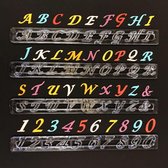 Liniaal uitsteker / tappit - alfabet / uppercase letters en cijfers - FMM