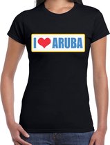 I love Aruba landen t-shirt zwart dames S