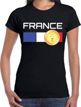 France / Frankrijk landen t-shirt zwart dames XS
