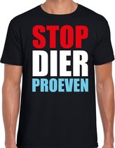 Stop dier proeven demonstratie / protest t-shirt zwart voor heren XL