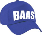 Verkleed Baas pet / baseball cap blauw voor dames en heren - verkleedhoofddeksel / carnaval