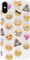 ADEL Siliconen Back Cover Softcase Hoesje Geschikt voor iPhone XS Max - Smileys Emoticons