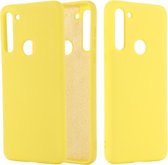 Voor Motorola Moto G8 schokbestendige effen kleur vloeibare siliconen beschermhoes met volledige dekking (geel)