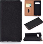 Voor Galaxy S10 effen kleur mat magnetische horizontale flip lederen tas met kaartsleuven en houder (zwart)