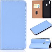 Voor Geschikt voor Xiaomi Redmi Note 7 effen kleur mat magnetische horizontale flip lederen tas met kaartsleuven en houder (blauw)