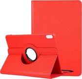 Voor Huawei Matepad 10.4 Litchi Texture Horizontal Flip 360 graden rotatie lederen tas met houder (rood)