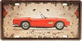 Wandbord – Mancave – Ferrari 250GT – Vintage - Retro -  Wanddecoratie – Reclame bord – Restaurant – Kroeg - Bar – Cafe - Horeca – Metal Sign – Mannen Cadeau – Ferrari – Auto - 15x30cm