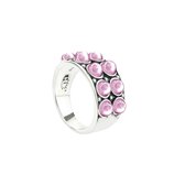 Symbols 9SY 0063 60 Zilveren Ring - Maat 60 - Rhodoniet - Roze - Geoxideerd