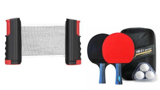 Kit Ping-Pong portable  Filet retractable + Raquettes et Balles