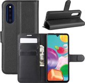 Samsung Galaxy A41 hoesje, Wallet bookcase, Zwart | GSM Hoesje / Telefoonhoesje Geschikt Voor: Samsung Galaxy A41
