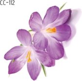 Temporary tattoo | tijdelijke tattoo | fake tattoo | paarse bloemen | 60 x 60 mm