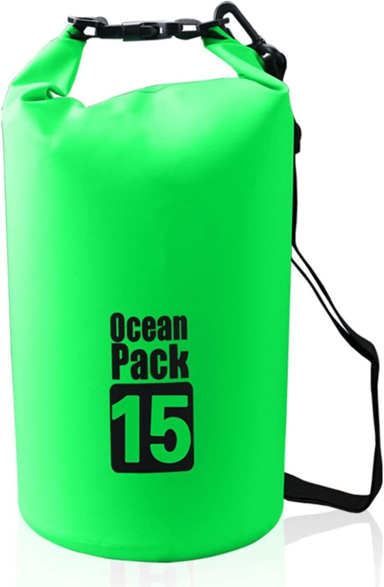 Ocean Pack 15 liter - Groen - Drybag - Outdoor Plunjezak - Waterdichte zak - Felgroen