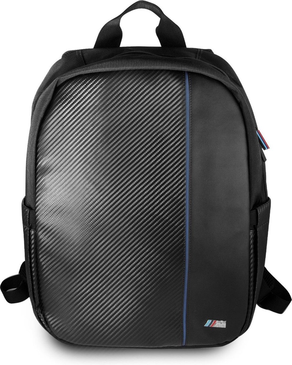 BMW Carbon Navy Stripe 16 inch laptoprugzak - zwart
