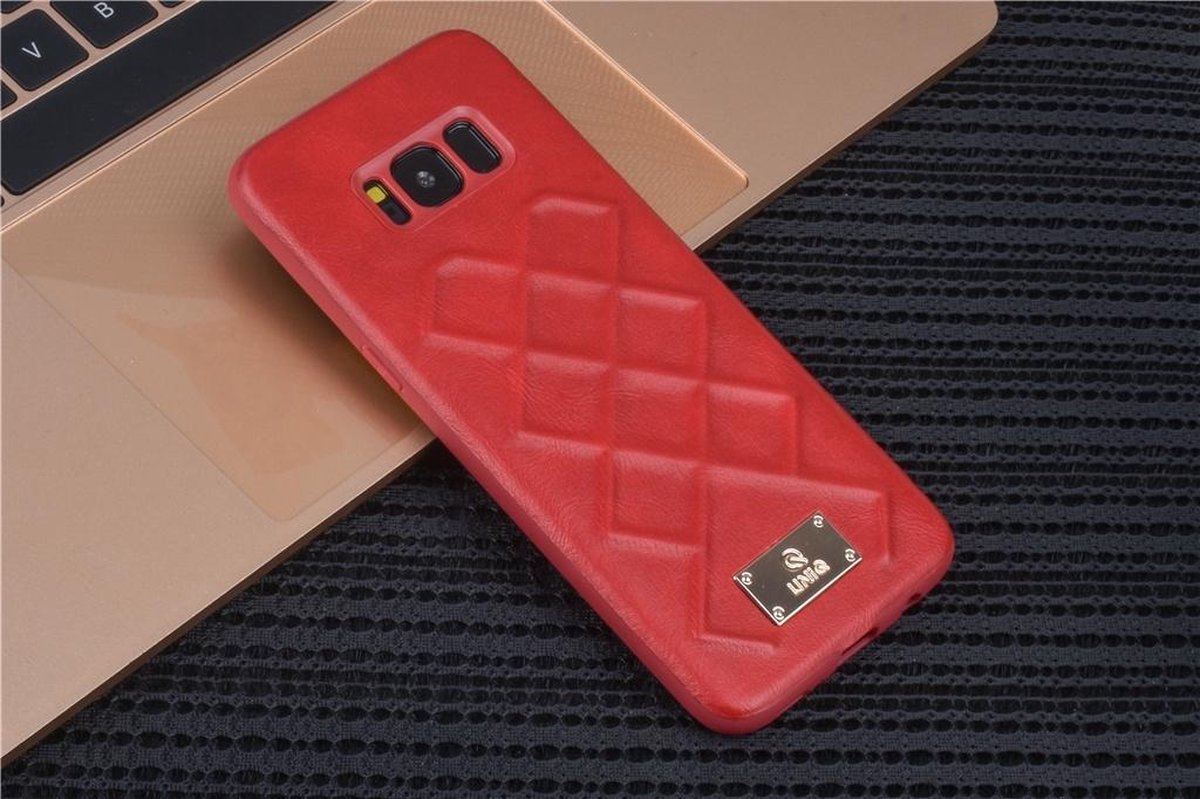 UNIQ Accessory Galaxy S8 Plus Kunstleer Hard Case Back cover - Rood (G955F)- 8719273285237