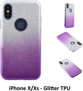 Kleurovergang Paars Glitter TPU Achterkant voor Apple iPhone X/Xs