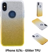Kleurovergang Goud Glitter TPU Achterkant voor Apple iPhone X/Xs