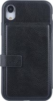 UNIQ Accessory iPhone XR Kunstleer Backcover hoesje met clip pasjeshouder - Zwart