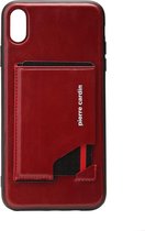 Rood hoesje van Pierre Cardin - Backcover - Stijlvol - Leer - iPhone Xs Max - Luxe cover