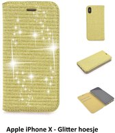 Goud hoesje voor de iPhone X-Xs - Book Case - Pasjeshouder - Magneetsluiting