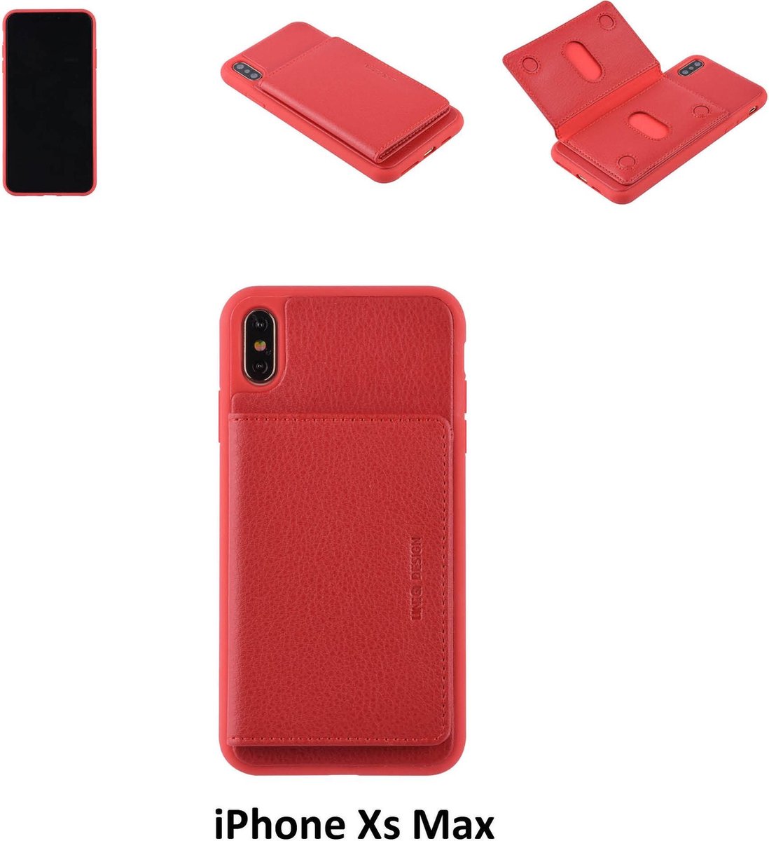 UNIQ Accessory iPhone Xs Max Kunstleer Backcover hoesje - Rood