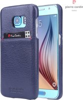 Blauw hoesje van Pierre Cardin - Backcover - Stijlvol - Leer - Galaxy S6 - Luxe cover