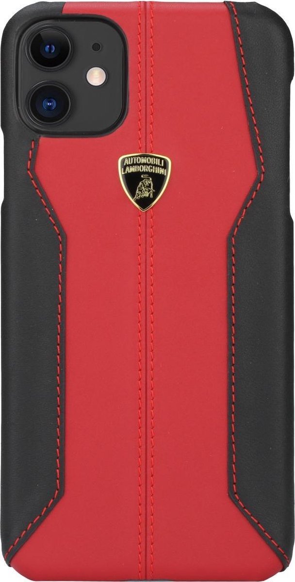 Rood hoesje van Lamborghini Collection - Backcover - iPhone 11 Pro - Lambo Sport - leer