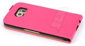 Roze hoesje voor de Galaxy S6 Book Case - Pasjeshouder - Magneetsluiting (G920F)