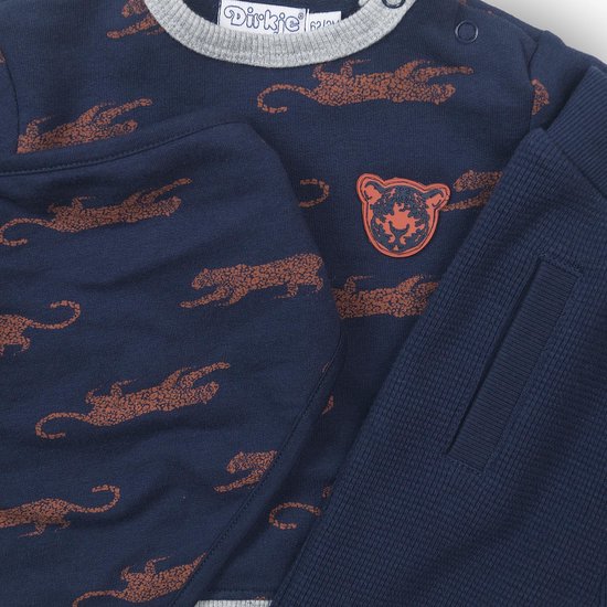 Dirkje - 2 pce Babysuit + scarf - Navy + grey melee + aop - Mannen - Maat 56 van Dirkje — afbeelding 4