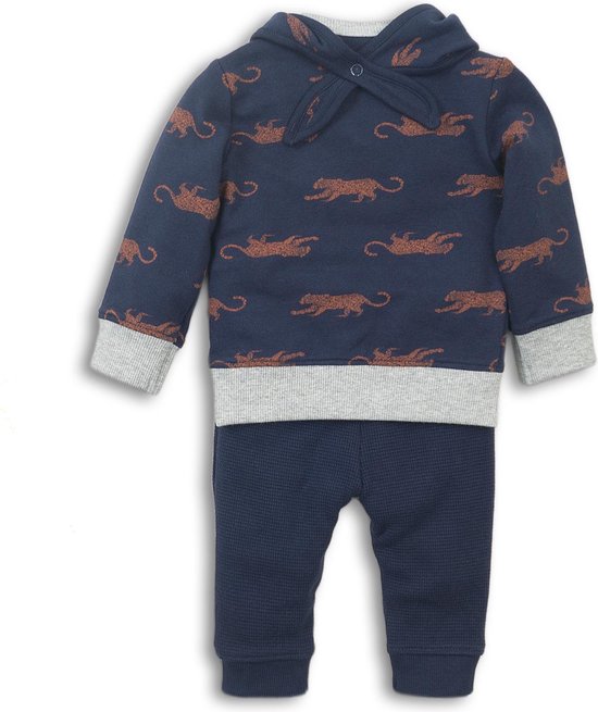 Dirkje - 2 pce Babysuit + scarf - Navy + grey melee + aop - Mannen - Maat 56 van Dirkje — afbeelding 2