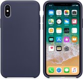 Hoogwaardige iPhone X / Xs Silicone Case Cover Hoes Donkerblauw (Midnight Blue)