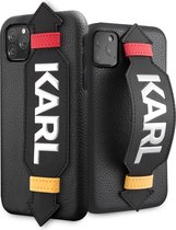 Zwart hoesje van Karl Lagerfeld - Backcover - Collection 2020 - iPhone 11 Pro - met KARL strap