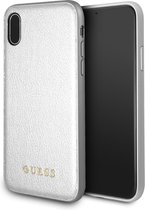 Zilver hoesje van Guess - Backcover - Guess Classic Collection - iPhone X-Xs - Siliconen rand