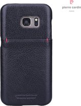 Zwart hoesje van Pierre Cardin - Backcover - Stijlvol - Leer - voor Galaxy S7 - Luxe cover