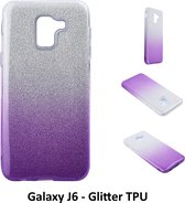 Kleurovergang Paars Glitter TPU Achterkant voor Samsung Galaxy J6 (J600F)