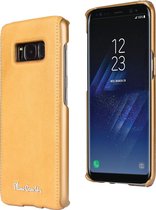 Geel hoesje van Pierre Cardin - Backcover - Stijlvol - Leer - Galaxy S8 - Luxe cover