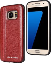 Rood hoesje Pierre Cardin - Backcover - Stijlvol - Leer - voor Galaxy S7 - Luxe cover