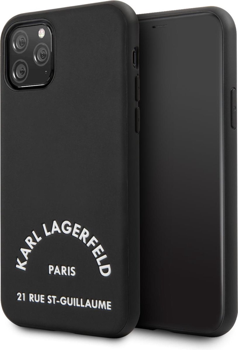 Zwart hoesje van Karl Lagerfeld - Backcover - Rue St Guillaume - iPhone 11 Pro Max - Original - KLHCN65NYBK