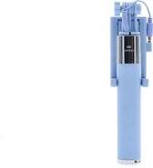 Earldom - Selfie Stick - met shutter knop - Uitschuifbaar - Baby blauw - Aux kabel