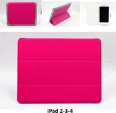 Apple iPad 2-3-4 Hot Pink Smart Case - Book Case Tablethoes